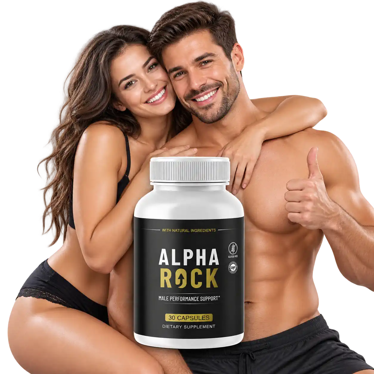 An adult couple together, illustrating the confidence Alpha Rock is positioned around